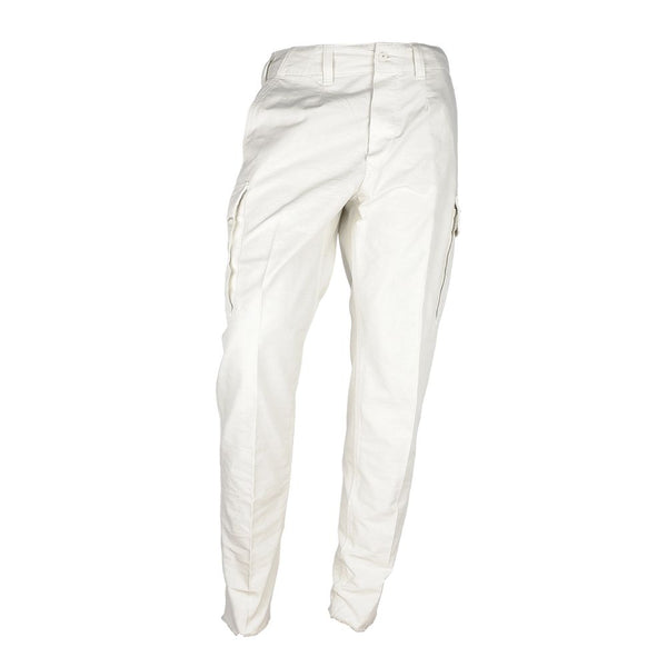 Pantalones de algodón blanco elegantes para hombres