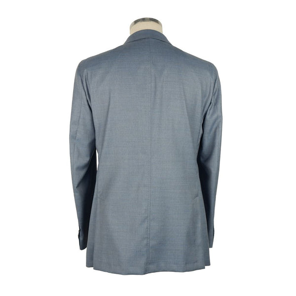 Light Blue Wool Men Blazer