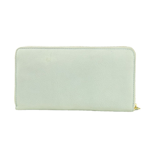 Elegant Grey Calfskin Leather Purse