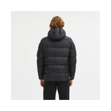 Sleek Black Goose Down Hooded Jacket