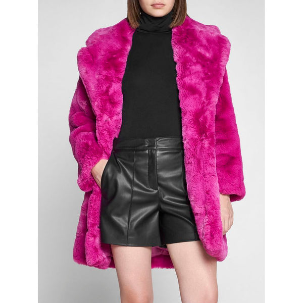 Chic Pink Faux Fur Jacket - Eco-Friendly Winter Essential