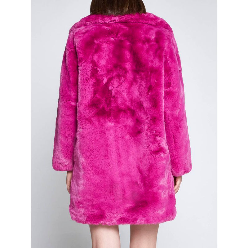 Chic Pink Faux Fur Jacket - Eco-Friendly Winter Essential