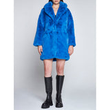 Chic Sapphire Eco-Fur Jacket – Unparalleled Warmth