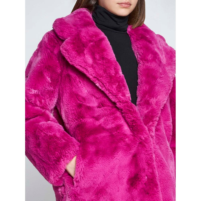 Chic Pink Faux Pelf Jacke - umweltfreundlicher Winter