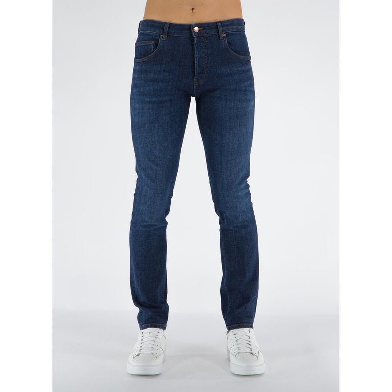 Jeans élégants en coton bleu foncé