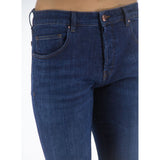 Elegant Dark Blue Cotton Stretch Jeans