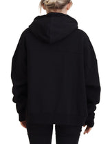 Μαύρο λογότυπο Patch Cotton Hoodie Sweater