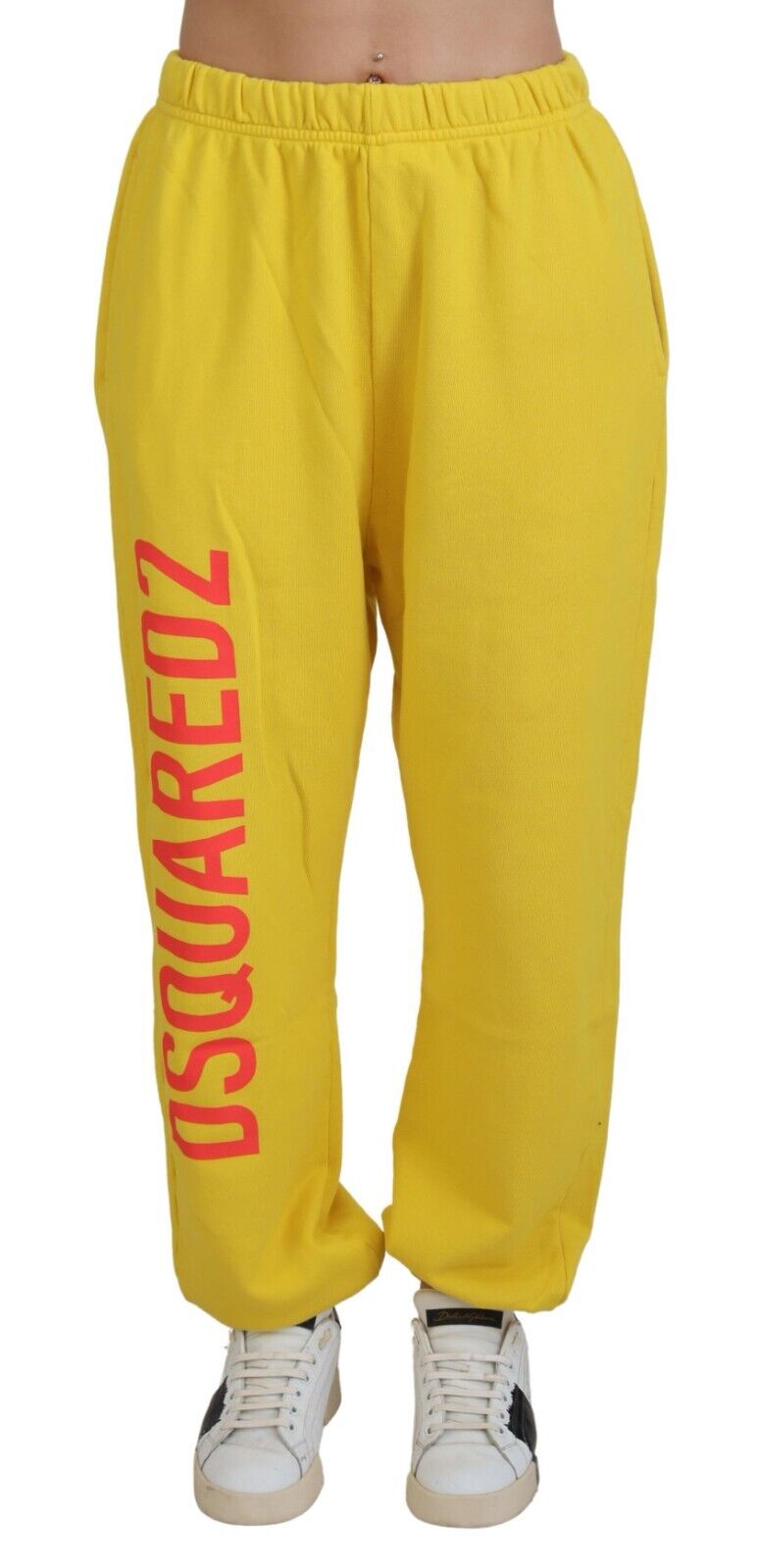 Pantaloni per pantaloni da jogger a medio logo giallo