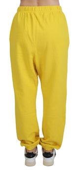 Pantalon de jogger à imprimé à la taille jaune