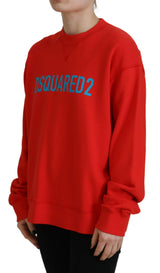 Rotwäsches gedruckter Crew Neck Langarmpullover