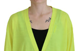 Pull à cardigan boutonné en laine jaune en laine jaune