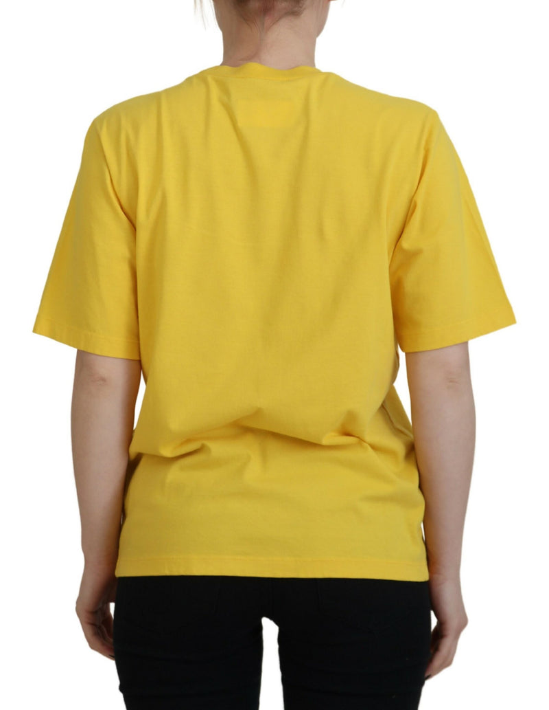 T-shirt de coton à imprimé jaune