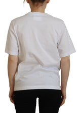 T-shirt di icone bianca di cotone brillante