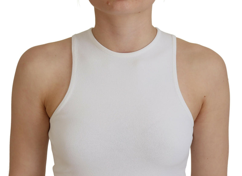 Viscose blanc sans manches T-shirt