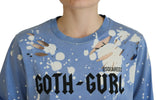 T-shirt Blue Goth Gurl imprimer en dentelle noire