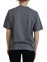 T-shirt a maniche corte in gita di cotone grigio