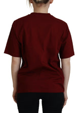 Maroon Logo Baumwollcrewneck Kurzarm Tee T-Shirt