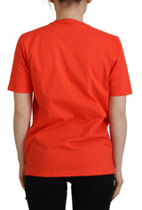 T-shirt de Crewneck d'orange Coton Icône brillante