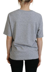 T-shirt a maniche corte in gita di cotone grigio