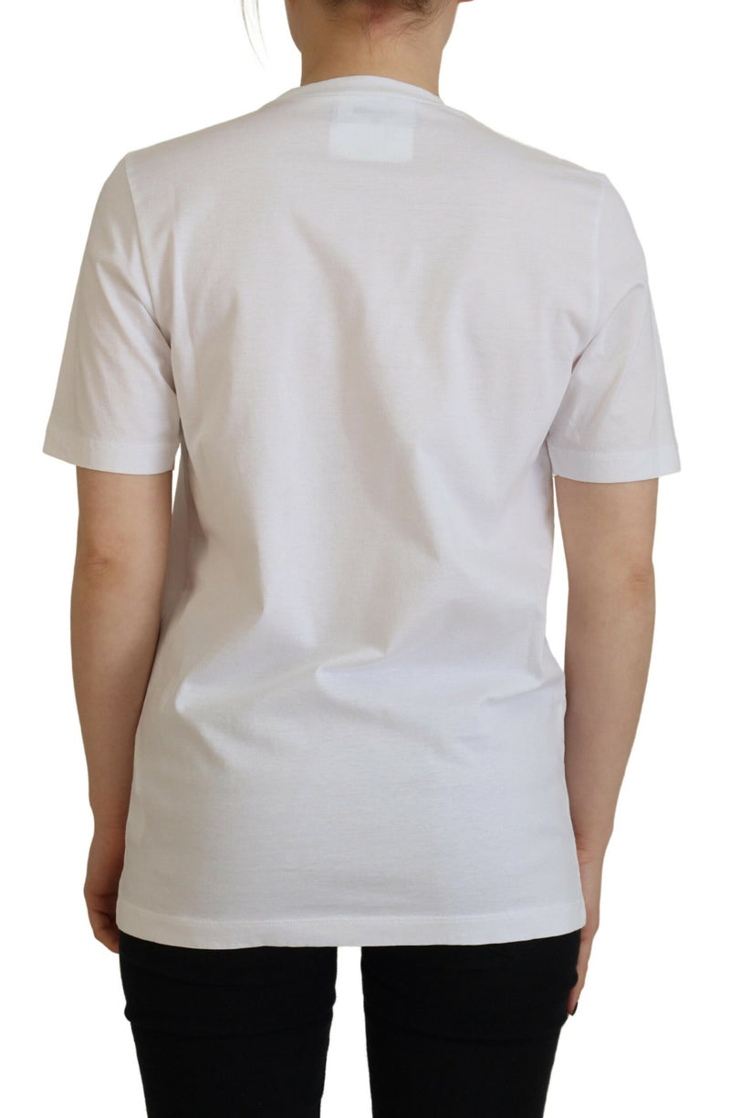 White Logo Patch Crewneck Short Sleeve Tee T-shirt