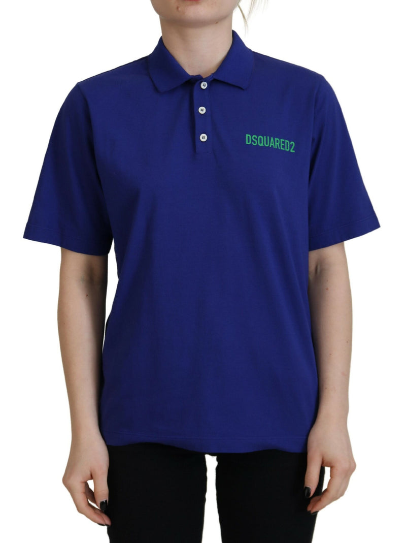 Camiseta de mangas cortas de polo de escritos con cuello azul