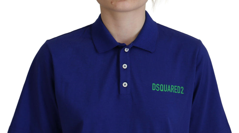 Camiseta de mangas cortas de polo de escritos con cuello azul