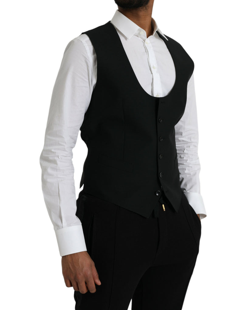 Gilet formel de robe de gilet en laine noire