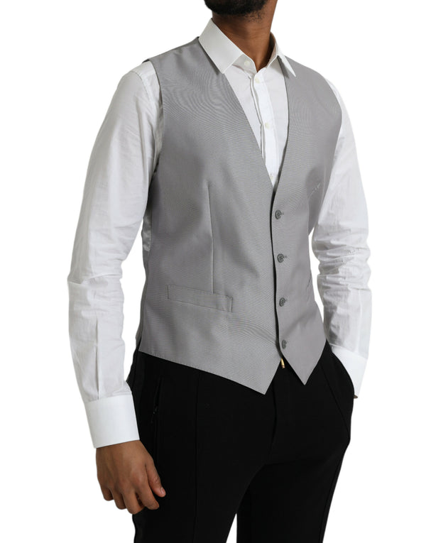 Light Gray Wool Formal Dress Waistcoat Vest