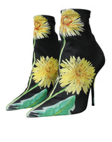 Μαύρη Floral Jersey Stretch Stretch Unkle Boots Shoes