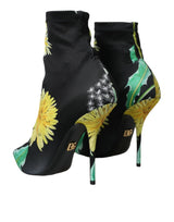 Μαύρη Floral Jersey Stretch Stretch Unkle Boots Shoes