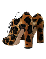 Capelli leopardati marroni allacciati scarpe da booties