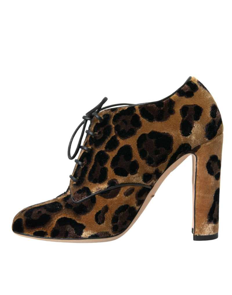 Zapatos de encaje de cabello marrón leopardo