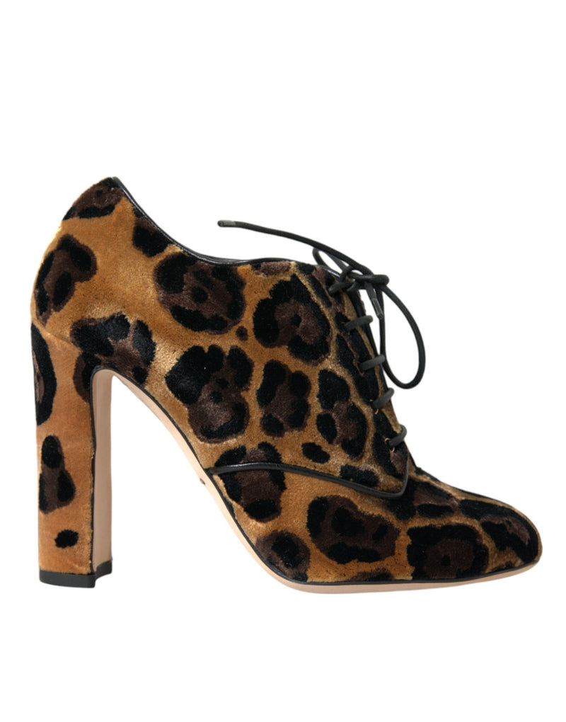 Zapatos de encaje de cabello marrón leopardo