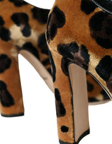 Zapatos de encaje de cabello marrón leopardo