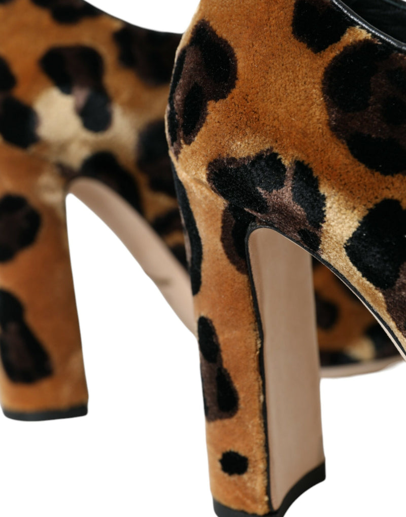 Capelli leopardati marroni allacciati scarpe da booties