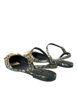 Multicolor Jacquard Crystal Slingback Sandals Chaussures