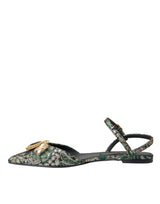 Multicolor Jacquard Crystal Slingback Sandals Schuhe