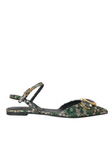 Multicolor Jacquard Crystal Slingback Sandals Schuhe