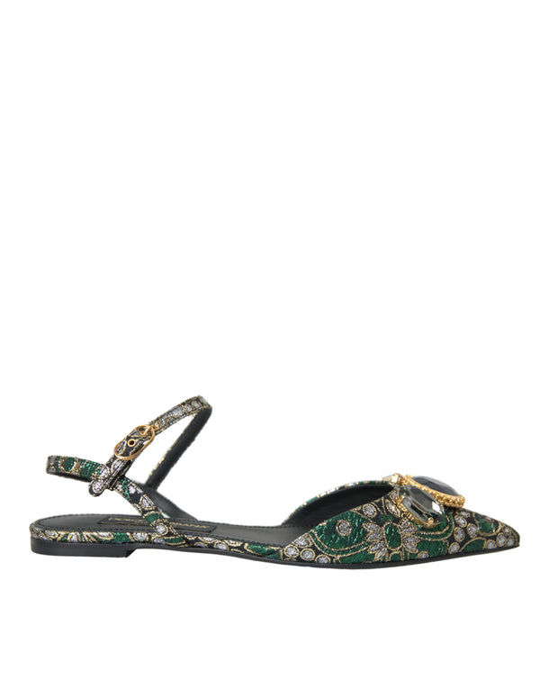 Πολύχρωμα Jacquard Crystal Slingback Sandals Shoes