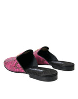 Fuchsia Python Logo Mule Sandals Plat Sandals Chaussures