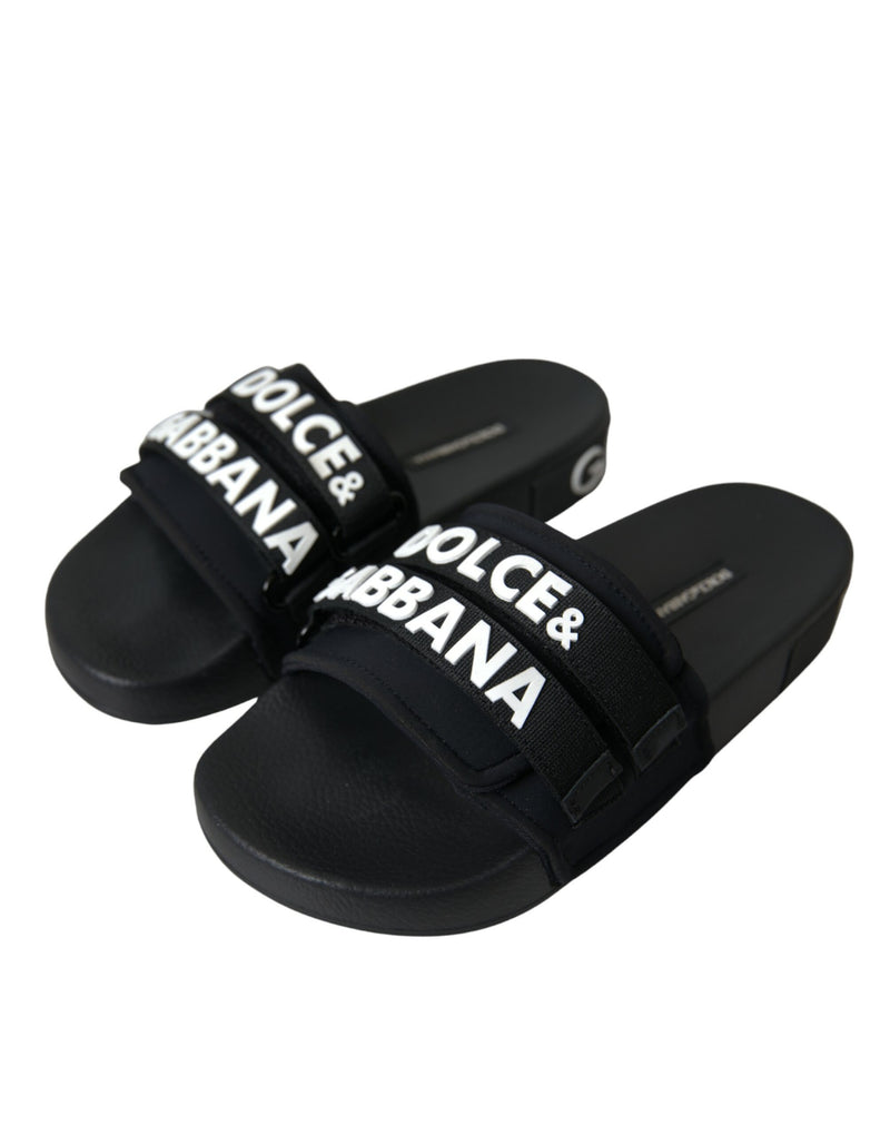 Slide neoprene nere scarpe da abbigliamento da spiaggia piatti