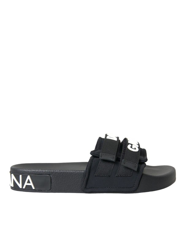 Slide neoprene nere scarpe da abbigliamento da spiaggia piatti