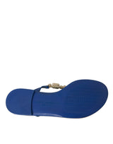 Blaues Kristallkalb Leder Beachwear Schuhe