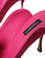 Scarpe sandali per muli in pelle in pelle scamosciata fucsia