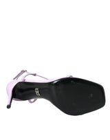 Talons de sangle de la cheville en cuir violet Chaussures sandales