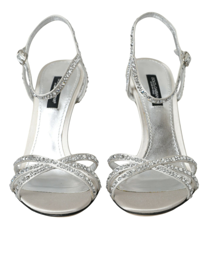 Viscose en argent Crystal Heels Sandals Chaussures