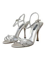 Viscose en argent Crystal Heels Sandals Chaussures