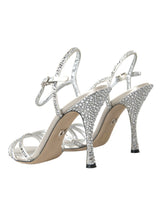 Viscose en argent Crystal Heels Sandals Chaussures