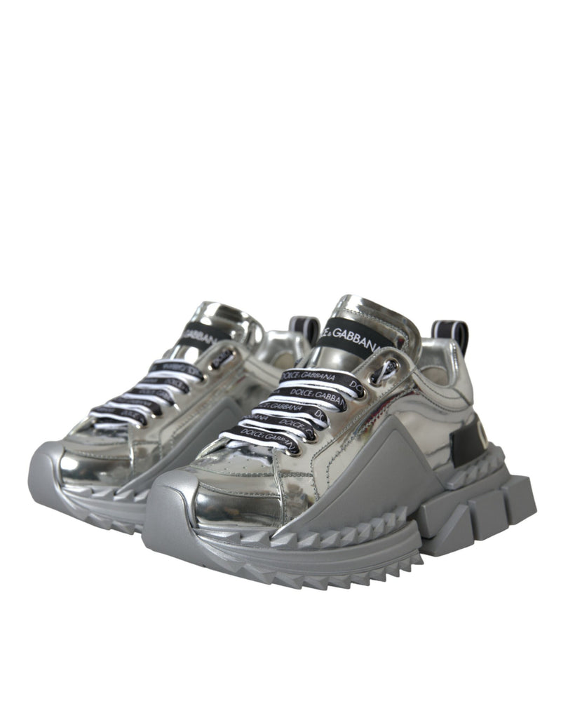 Scarpe sneaker super regina in pelle argento