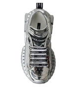 Scarpe sneaker super regina in pelle argento